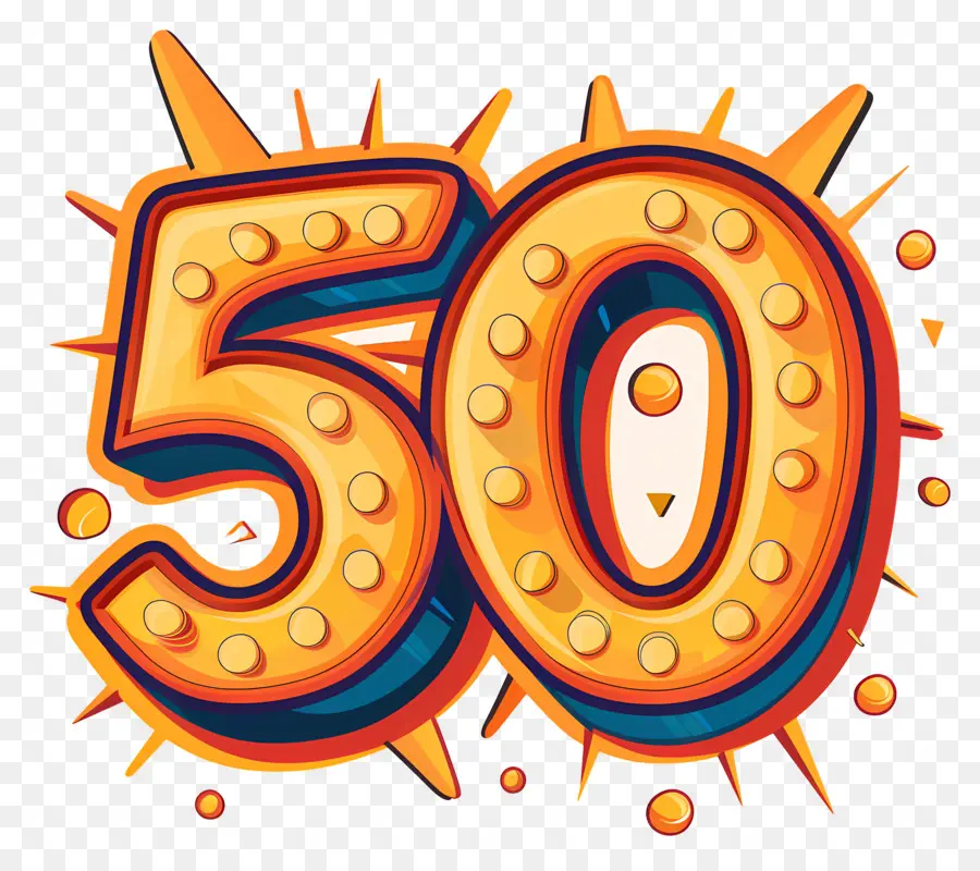 عدد 50，عيد ميلاد 50 PNG