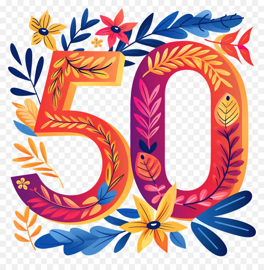 عدد 50，عيد ميلاد 50 PNG