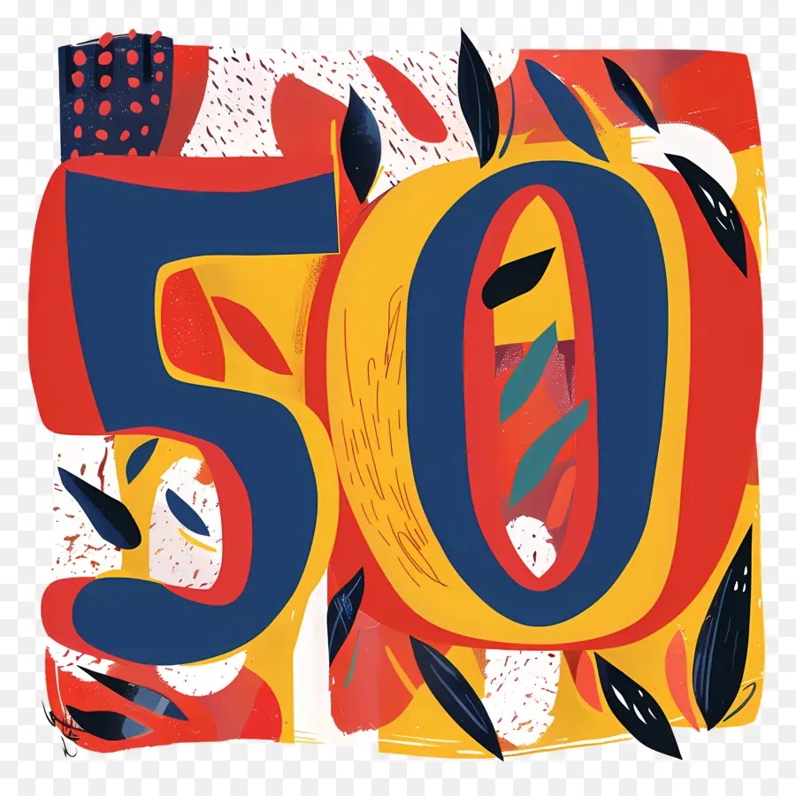 عدد 50，الفن التجريدي PNG