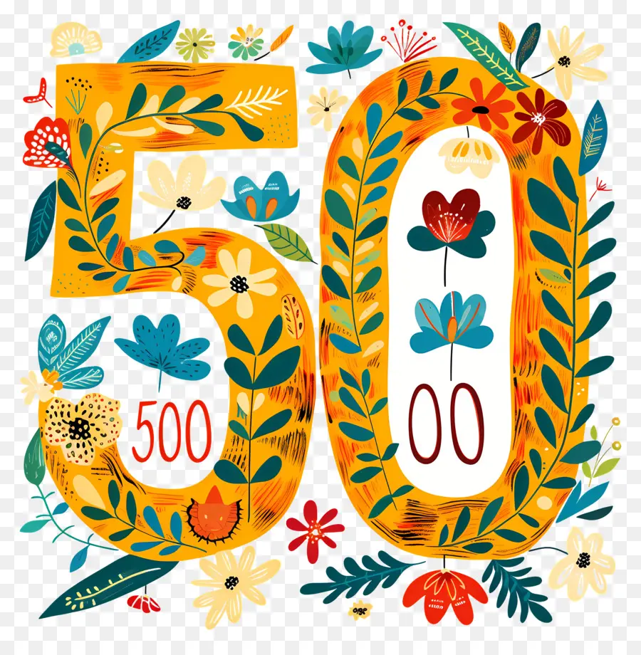 عدد 50，رقم 500 PNG