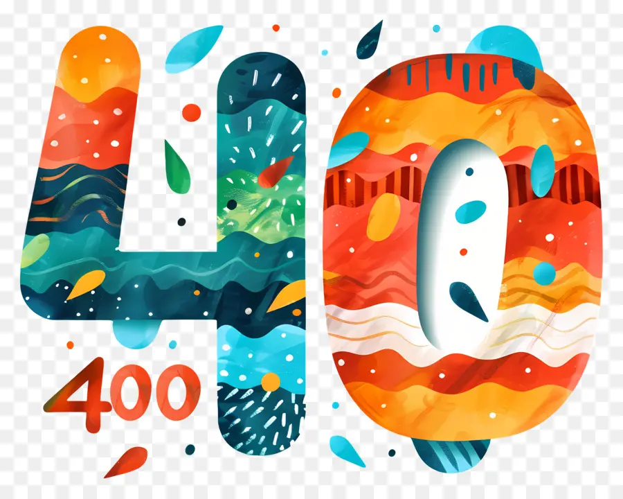 عدد 40，رقم 400 PNG