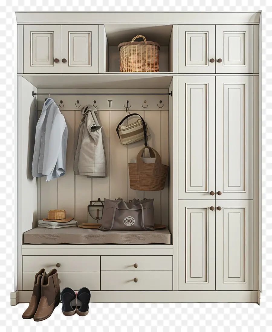 3d Mudroom，منظمة خزانة PNG