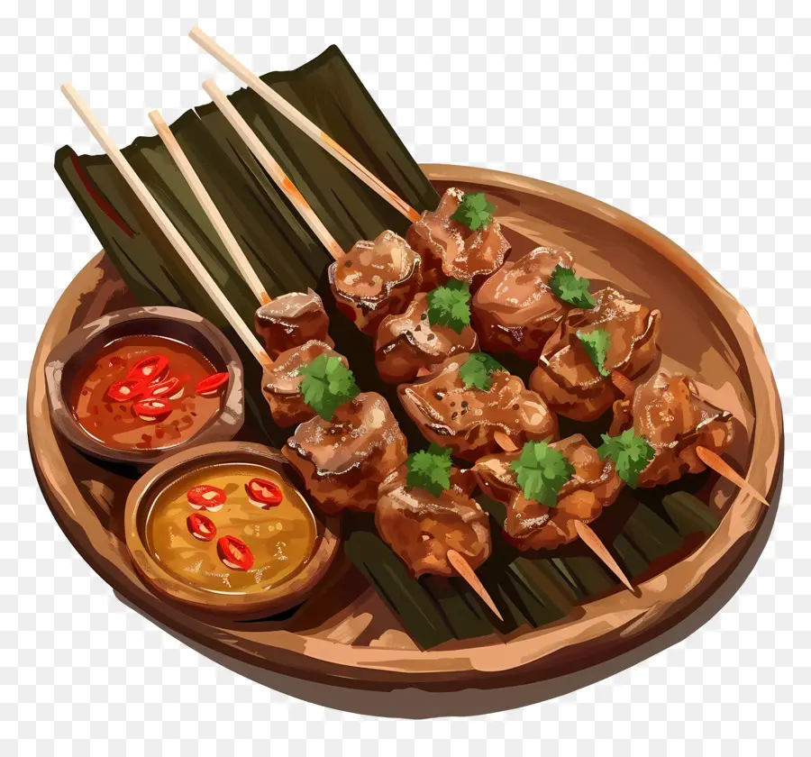 ساتيه，Kabobs الدجاج PNG