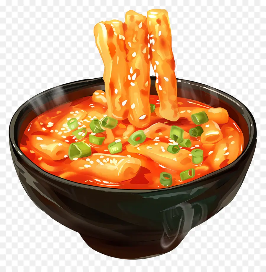 جبني Tteokbokki，حساء حار PNG