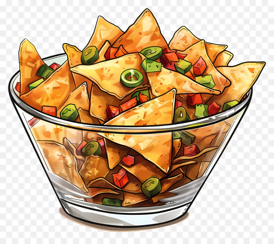 وعاء من Nachos，الناتشوز PNG