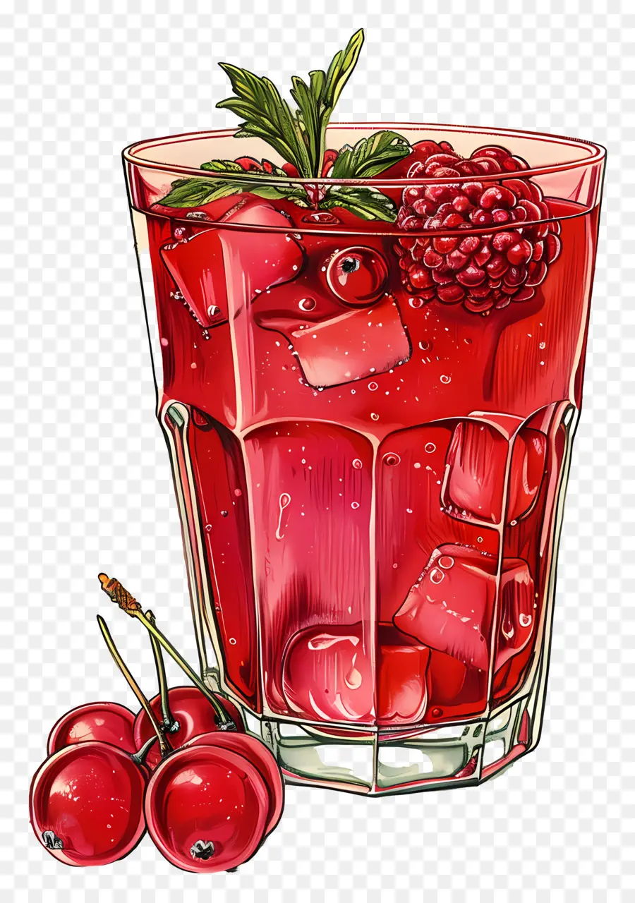 Berry Beverage，كوكتيل أحمر PNG