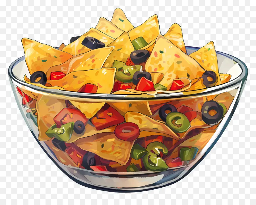 وعاء من Nachos，الناتشوز PNG