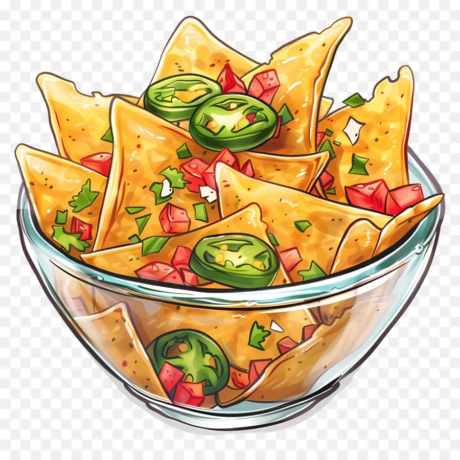 وعاء من Nachos，الناتشوز PNG