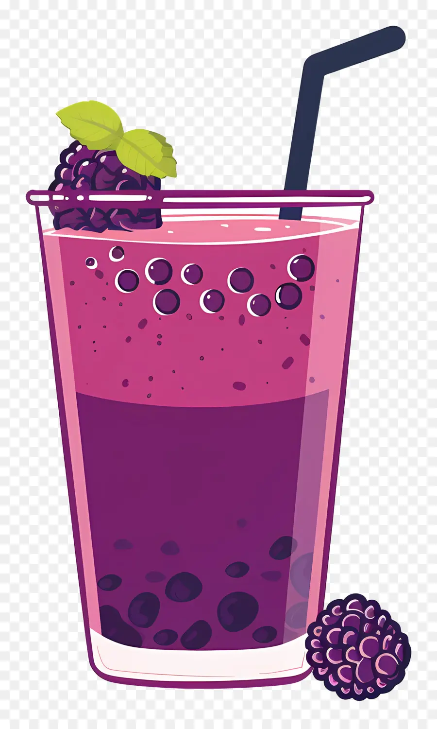 Berry Beverage，عصير الأرجواني PNG