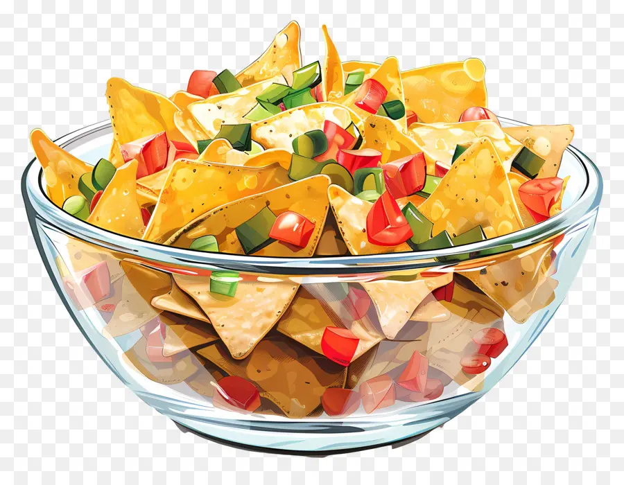 وعاء من Nachos，الناتشوز PNG