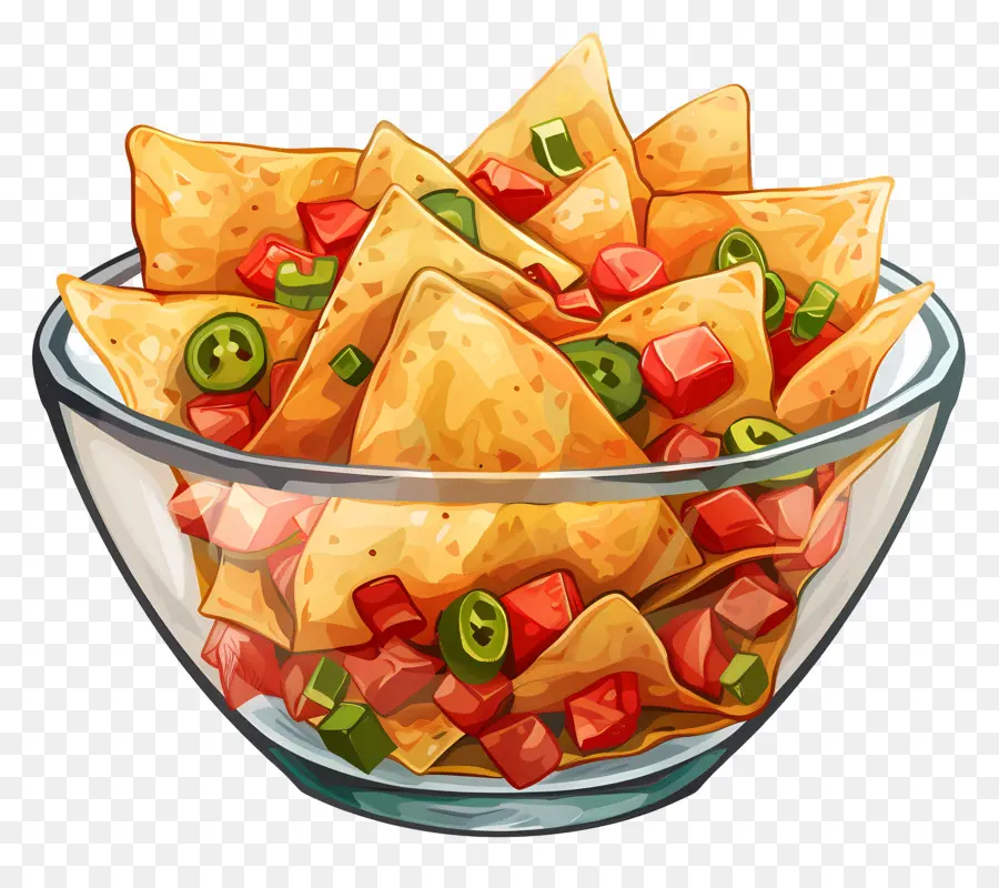 وعاء من Nachos，الناتشوز PNG