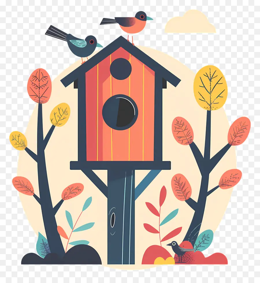 طيور，الكرتون Birdhouse PNG