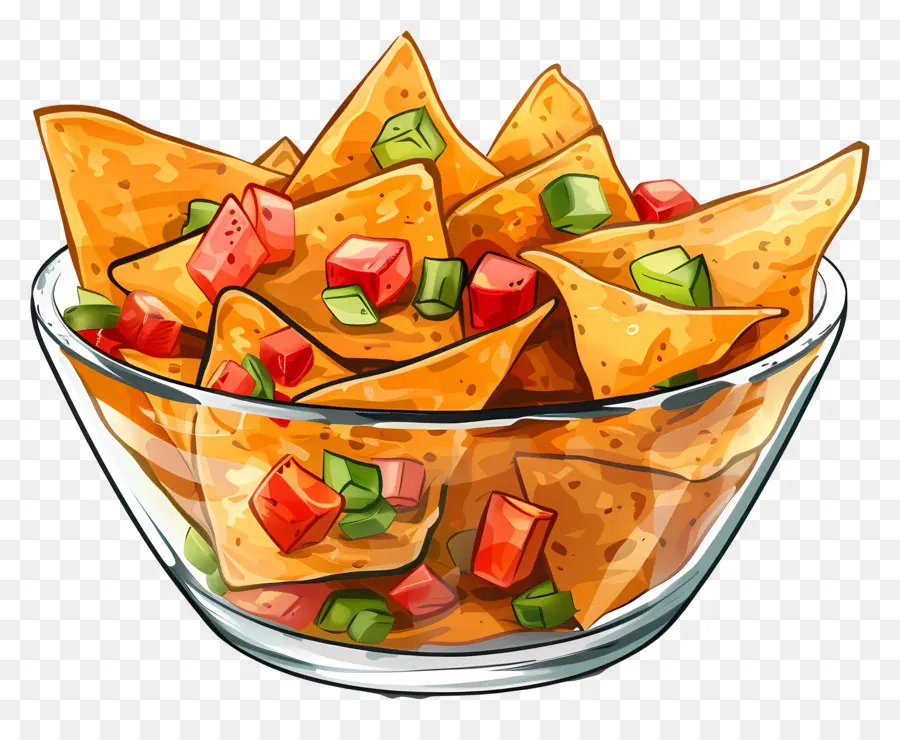 وعاء من Nachos，الناتشوز PNG