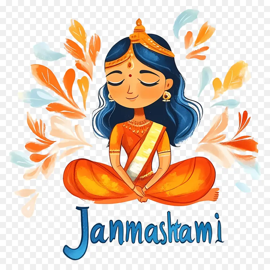 Janmashtami，امرأة تأمل PNG