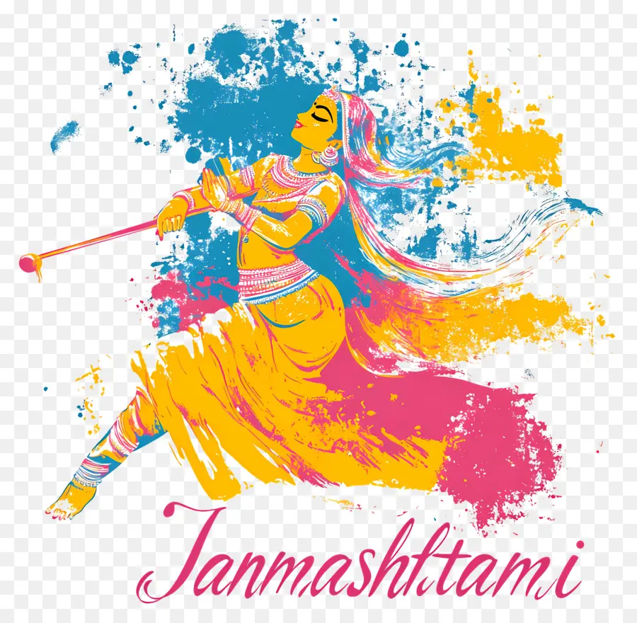 Janmashtami，احتفال Janmashtami الملون PNG