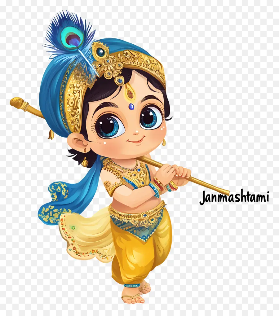 Janmashtami，كرتون كريشنا PNG