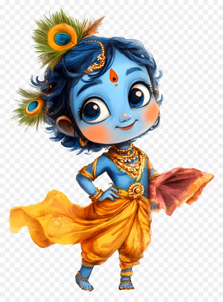 Janmashtami，الطابع الأزرق PNG