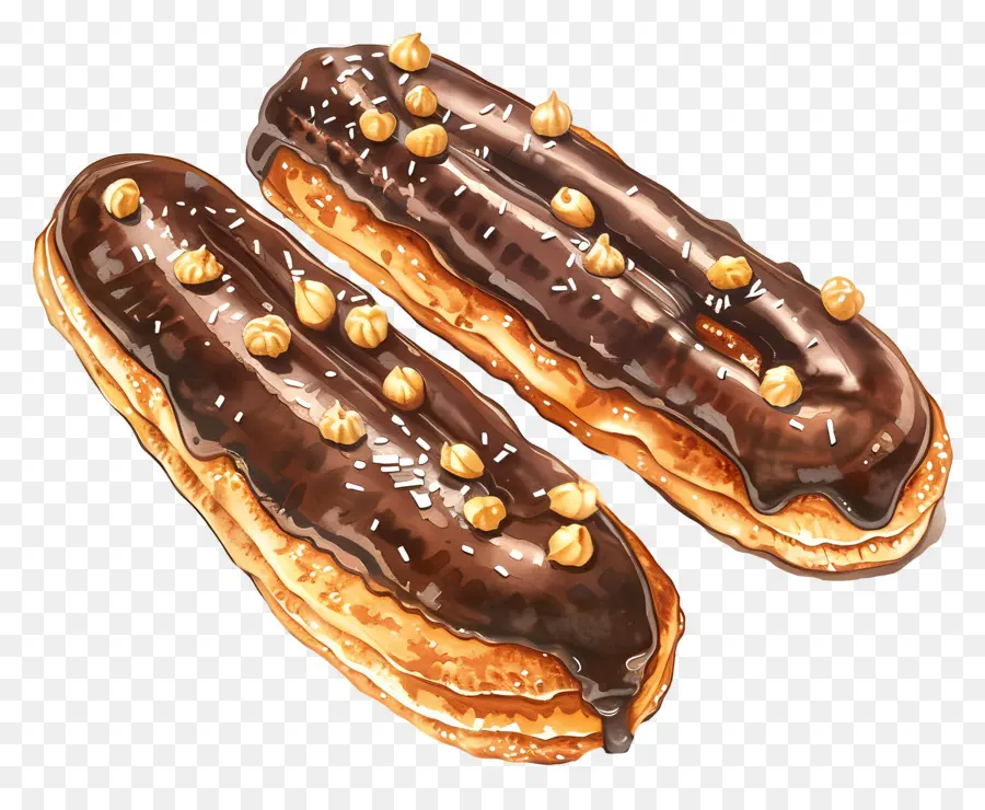 اكلايرس，شوكولاتة Eclairs PNG