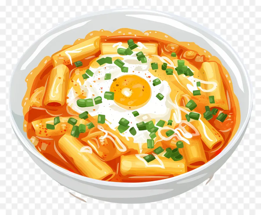 جبني Tteokbokki，حار المعكرونة PNG