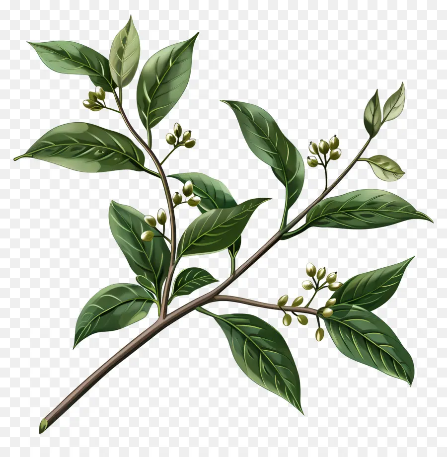 Sprig مع الأوراق，مصنع PNG