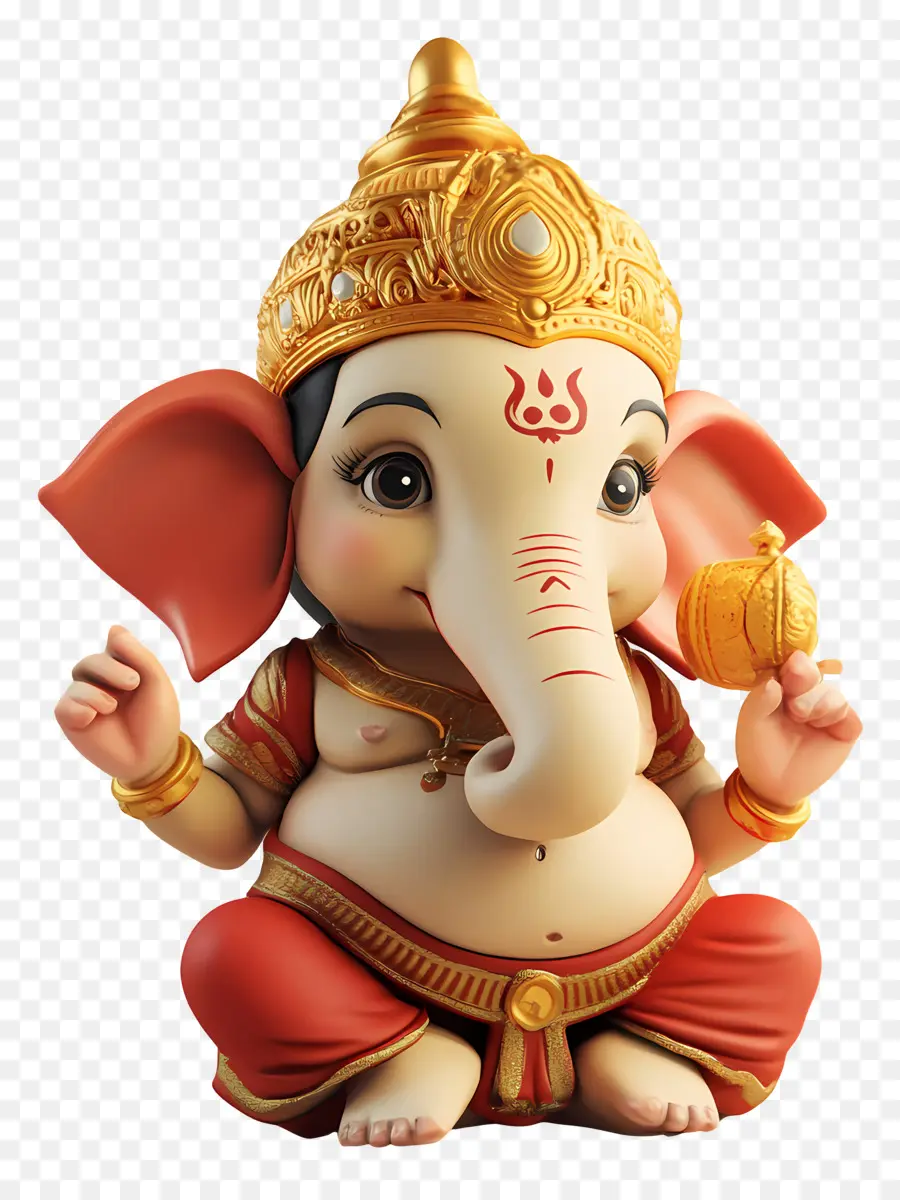 Com Ganpati，إله الفيل PNG