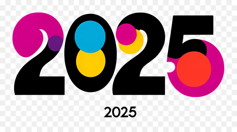 2025 سنة，2025 موجات ملونة PNG