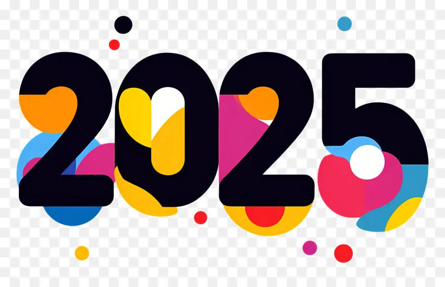 2025 سنة，2025 أمواج ملونة PNG