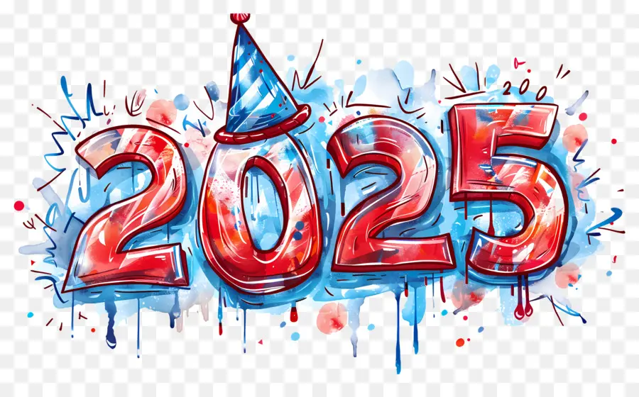 2025 سنة，الأحمر 2025 PNG