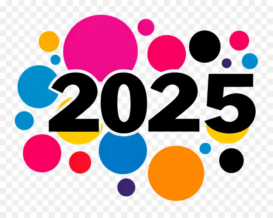 2025 سنة，2025 دوائر ملونة PNG