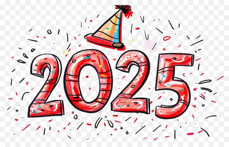 2025 سنة，الأحمر 2025 PNG