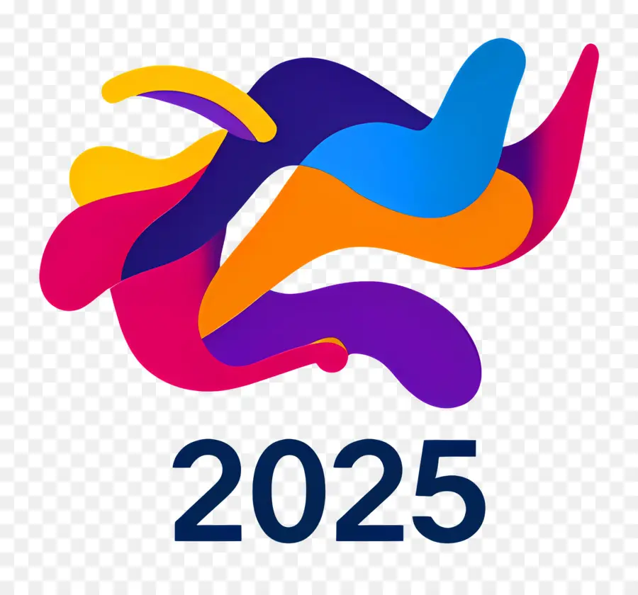 2025 سنة，ملون 2025 PNG