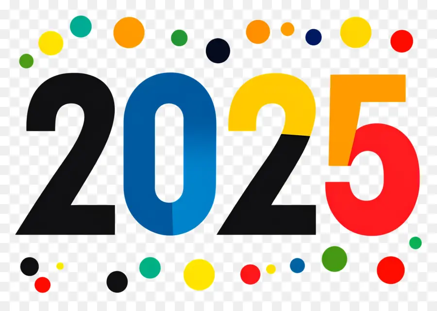 2025 سنة，2025 دوائر ملونة PNG