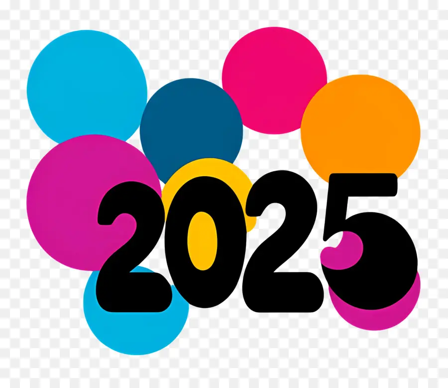 2025 سنة，2025 دوائر ملونة PNG