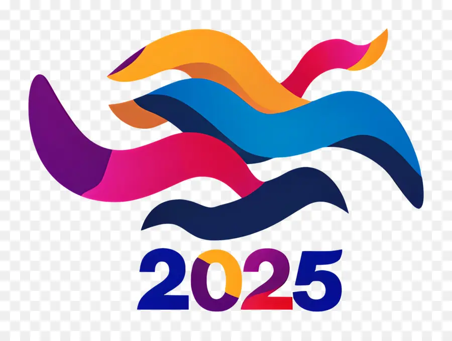 2025 سنة，ملون 2025 PNG