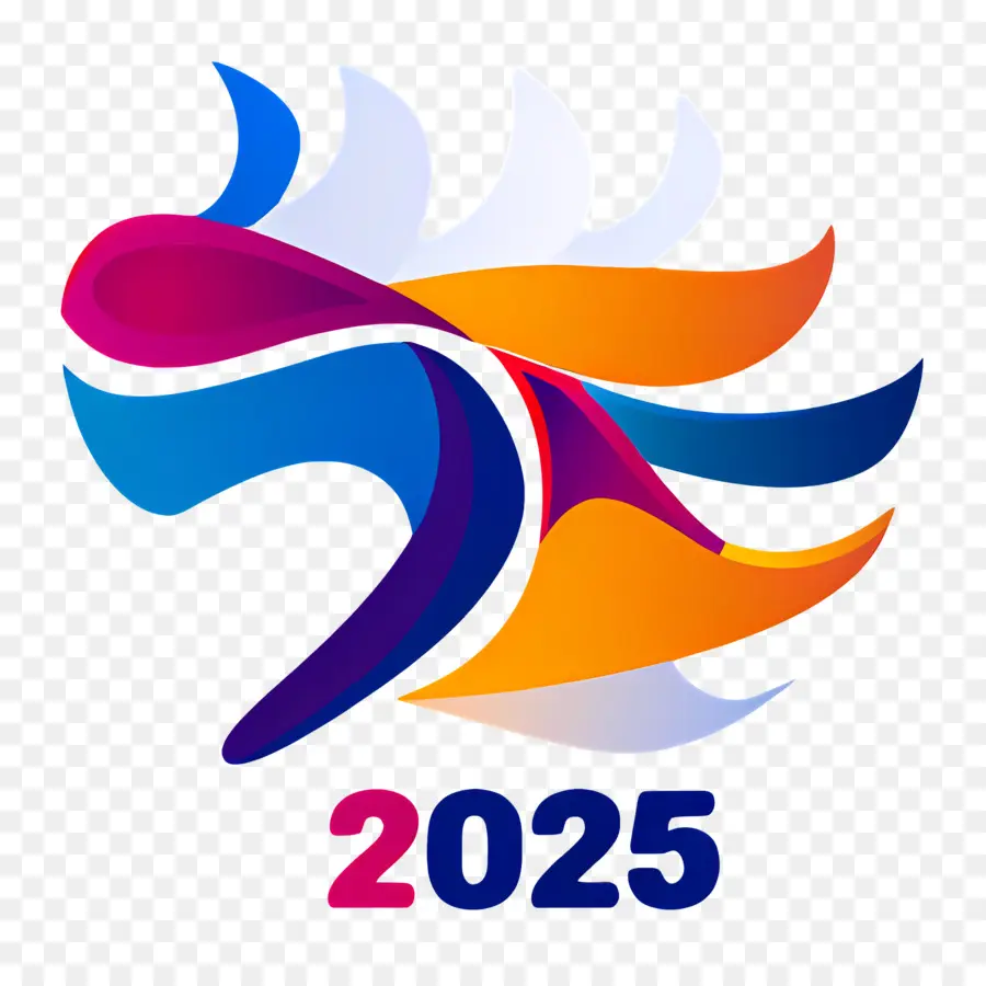 2025 سنة，ملون 2025 PNG