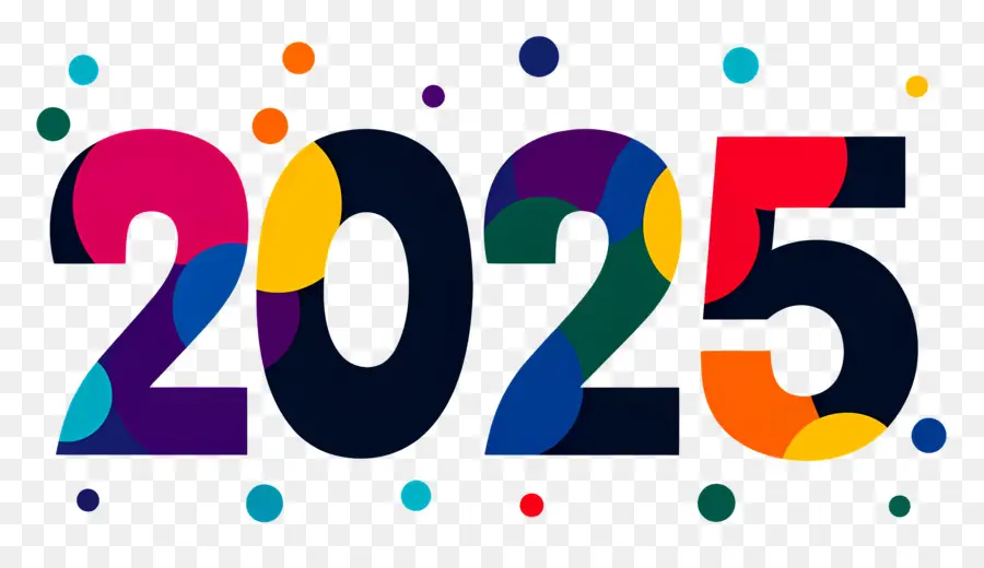 شعار 2025，2025 موجات ملونة PNG