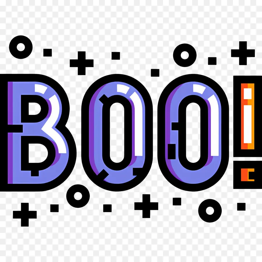 بوو الهالوين，نص Boo باللون الأرجواني PNG