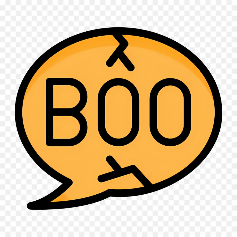 بوو الهالوين，فقاعة الكلام البرتقالية Boo PNG