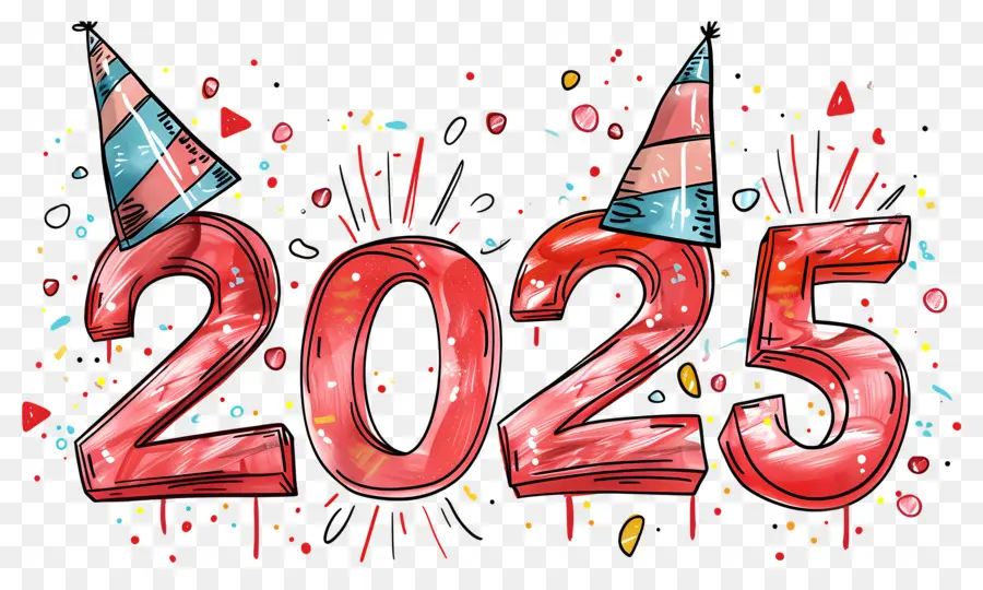 2025 سنة，الأحمر 2025 PNG