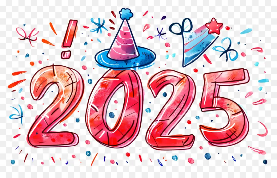 2025 سنة，الأحمر 2025 PNG