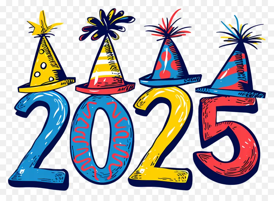 2025 سنة，ملون 2025 PNG