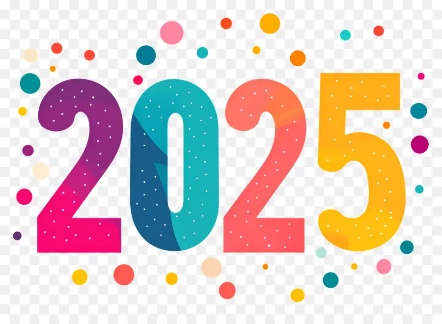 2025 رأس السنة，ملون 2025 PNG