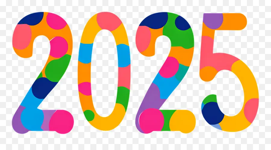 2025 رأس السنة，ملون 2025 PNG