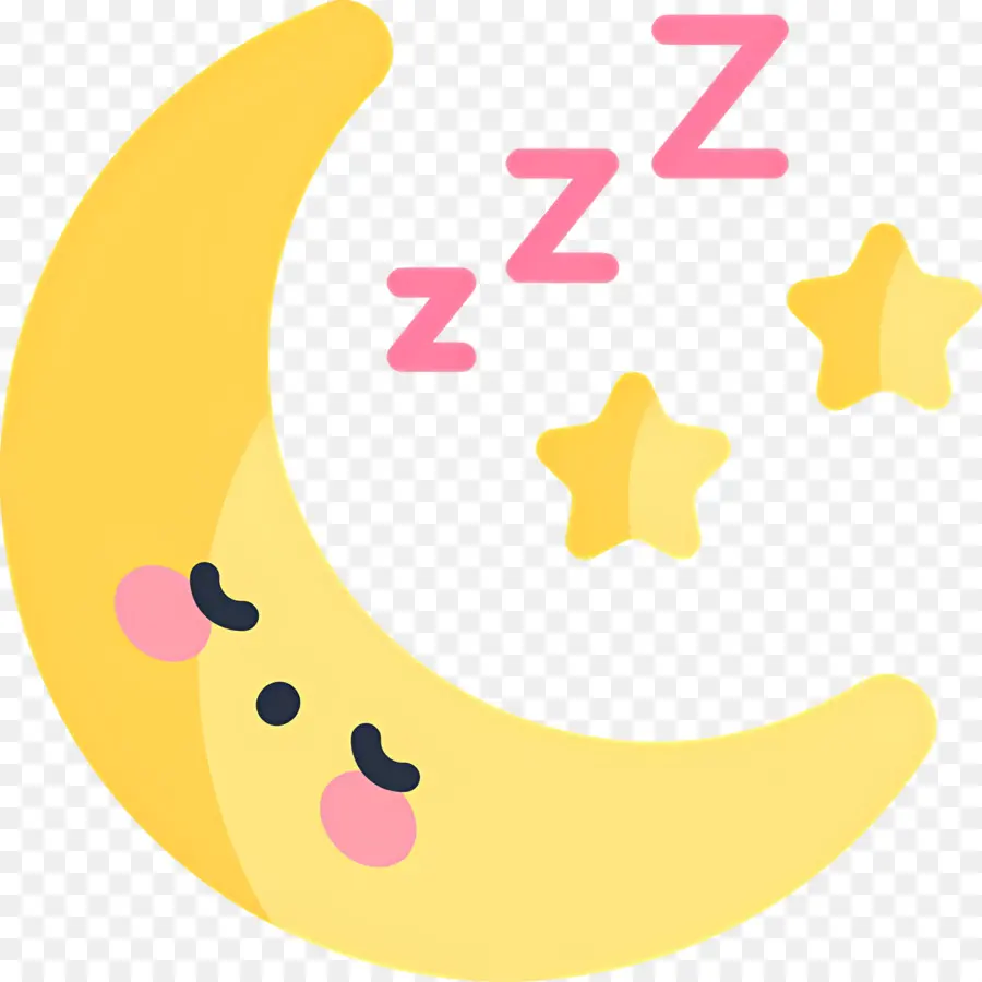 النوم ززز，القمر والنجوم مع Zzz PNG