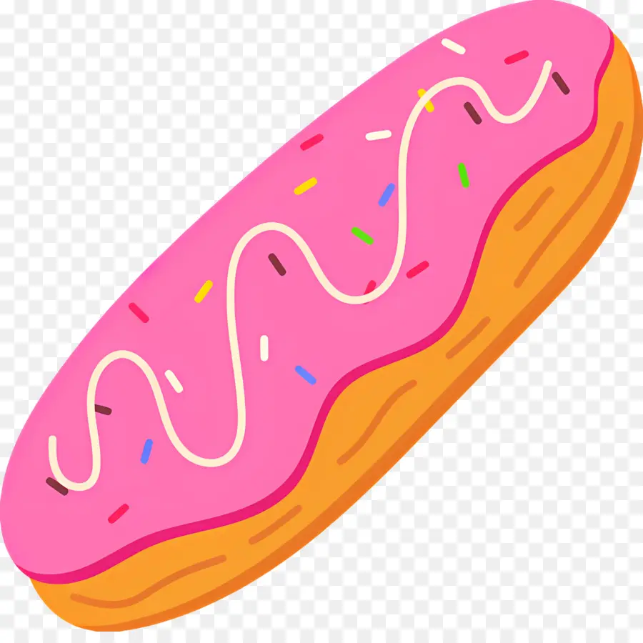 Eclair，دونات الوردي PNG