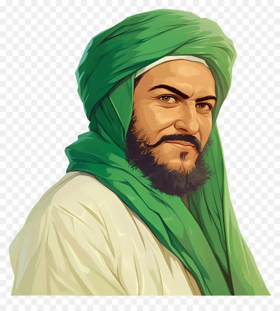 سيد الصوفية，الرجل ذو العمامة الخضراء PNG