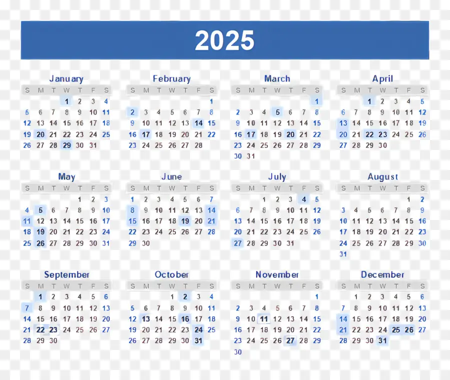 تقويم 2025，تقويم 2028 PNG