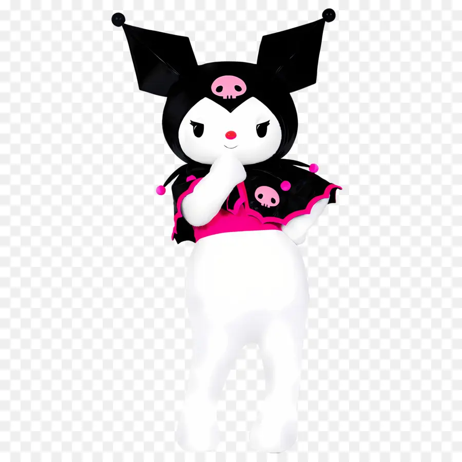 Kuromi，شخصية أبيض وأسود PNG